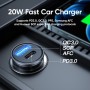 Joyroom C-A43 20W PD + QC 3.0 Mini Dual Ports Transparent Car Charger (Grey)