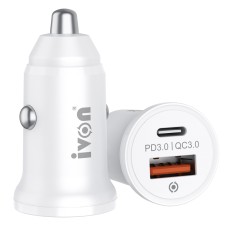 Ivon CC45 20W PD 3.0 USB-C / Type-C + QC 3.0 USB-порт Mini Car Charger