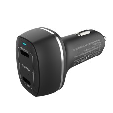 ACC-580 Dual Ports PD 60W Fast Charging Car Charger(Black)