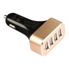 48W 9.6A 4 USB -порты Smart Car Charger, для iPhone, Galaxy, Huawei, Xiaomi, LG, HTC и других смартфонов, перезаряжаемые устройства (золото)