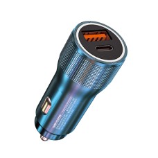 WK WP-C30 20W 3A QC3.0 USB + PD UB-C / Type-C Interface Flash Series Car Fast Charger(Blue)