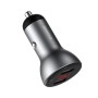 Baseus 45W Digital Display Dual SCP Quick Charger USB + USB Car Charger (Silver)