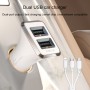 WK WP-C19 3.1A Dual USB  3 in 1 8 Pin / Micro USB / USB-C / Type-C Data Cable + Spyker Car Charger (White)