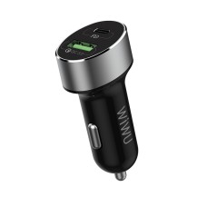 WIWU QC100 36W Type-C / USB-C PD + QC 3.0 Mini Intelligent Digital Display Dual Port Car Charger