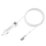 60W 5.1V 2.1A USB Interface Car Charger with 16.5V 3.65A L MagSafe Interface Data Cable(White)