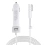 45W 5.1V 2.1A USB Interface Car Charger with 14.5V 3.1A L MagSafe Interface Data Cable(White)