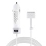 60W 5.1V 2.1A USB Interface Car Charger with 16.5V 3.65A T MagSafe 2 Interface Data Cable(White)