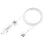 45W-2 5.1V 2.1A USB Interface Car Charger with 14.85V 3.05A T MagSafe 2 Interface Data Cable(White)