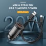 awei C-706 20W PD Type-C + QC 3.0 Type-A Car Charger with CL-110T Data Cable