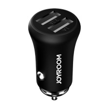 JOYROOM DC 12-24V Dual Ports USB 3.1A Mini Adapter Car Charger for Apple & Android Devices(Black)