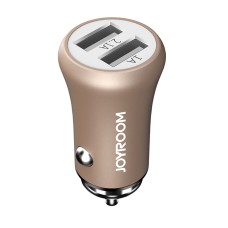 JOYROOM DC 12-24V Dual Ports USB 3.1A Mini Adapter Car Charger for Apple & Android Devices(Gold)