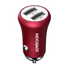 JOYROOM DC 12-24V Dual Ports USB 3.1A Mini Adapter Car Charger for Apple & Android Devices(Red)