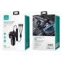 USAMS US-CC119 C22 3.4A Dual USB Digital Display Car Charger with 3 In 1 Spring Cable