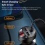USAMS US-CC119 C22 3.4A Dual USB Digital Display Car Charger with 3 In 1 Spring Cable