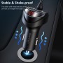 USAMS US-CC119 C22 3.4A Dual USB Digital Display Car Charger with 3 In 1 Spring Cable