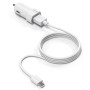 IVON CC13 QC 3.0 Fast Charging Car Charger Set with Type-C / USB-C Charging Cable (White)