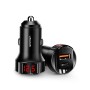 USAMS US-CC113 C19 42W Dual Ports Digital Display Car Charger (Black)