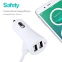 3.1A Dual Ports 8 Pin Wired Smart Car Charger, For iPhone X / 8 Plus / 7 Plus / 8 / 7 / 6 Plus / 6s Plus, iPad (White)