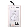 3.1A Dual Ports 8 Pin Wired Smart Car Charger, For iPhone X / 8 Plus / 7 Plus / 8 / 7 / 6 Plus / 6s Plus, iPad (White)