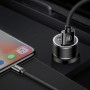 Baseus 3.4A Dual USB Ports Car Charger with 2A 1m 8 Pin Braided Cable Set, For iPhone, Galaxy, Sony, Lenovo, HTC, Huawei, and other Smartphones