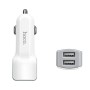 hoco Z23 12W Dual-port Fast Car Charger Set with 8 Pin Cable, For iPhone, Galaxy, Sony, Lenovo, HTC, Huawei, and other Smartphones(White)