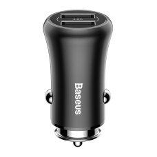 Baseus Gentleman Series 4.8A Dual-USB Smart Car Fast Charger, For iPhone, Galaxy, Sony, Lenovo, HTC, Huawei, and other Smartphones(Black)