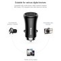 Baseus Gentleman Series 4.8a Dual-USB Smart Car Fast Charger, для iPhone, Galaxy, Sony, Lenovo, HTC, Huawei и других смартфонов (Black)