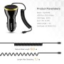 FLOVEME 5V / 2.1A Max Single USB Port Smart Car Charger with 8 Pin Spring Cable, Length: after stretching 1.1m, For Galaxy, Huawei, Xiaomi, HTC, Sony and Other Smartphones