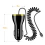 FLOVEME 5V / 2.1A Max Single USB Port Smart Car Charger with 8 Pin Spring Cable, Length: after stretching 1.1m, For Galaxy, Huawei, Xiaomi, HTC, Sony and Other Smartphones