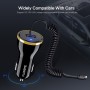 FLOVEME 5V / 2.1A Max Single USB Port Smart Car Charger with 8 Pin Spring Cable, Length: after stretching 1.1m, For Galaxy, Huawei, Xiaomi, HTC, Sony and Other Smartphones