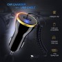 FLOVEME 5V / 2.1A Max Single USB Port Smart Car Charger with 8 Pin Spring Cable, Length: after stretching 1.1m, For Galaxy, Huawei, Xiaomi, HTC, Sony and Other Smartphones