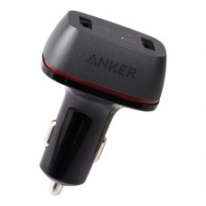 Anker A2224 PowerDrive + 2 42W Цинк -сплав Двойной USB Car Charger QC 3.0 + QC 2.0 Быстрая зарядка (черная)