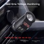 Floveme Digital Display 3.1a Dual-USB + Cigarette Car Car Car Fast Charger для iPhone, Galaxy, Sony, Lenovo, HTC, Huawei и других смартфонов (черный)