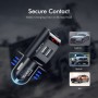 Floveme Digital Display 3.1a Dual-USB + Cigarette Car Car Car Fast Charger для iPhone, Galaxy, Sony, Lenovo, HTC, Huawei и других смартфонов (черный)