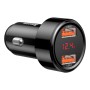 Baseus 45W Dual Car Car Digital Display Intelligent Quick Charge Charger (Black)