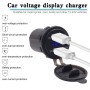 Car Waterproof 12-24V 3.1A Dual USB Charger Adapter + Voltmeter(Blue Light)