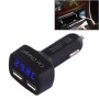 4 in 1 5V 3.1A Dual Ports Car Charger with Voltage, Temperature and Current Display(Black)