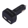 4 in 1 5V 3.1A Dual Ports Car Charger with Voltage, Temperature and Current Display(Black)