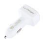 4 in 1 5V 3.1A Dual Ports Car Charger with Voltage, Temperature and Current Display(White)