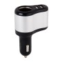 3 in 1 Hi-speed 5V 3.1A Car Charger with Dual USB HUB Ports and Single Cigarette Socket for iPhone & iPod & iPad & Tablets & Samsung & Sony & LG & Nokia & PSP & MP4 & MP3 & GPS(Black + Silver)