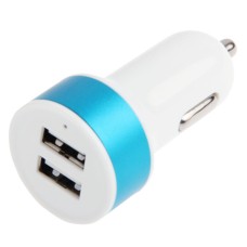 5V 2.1A Dual USB Car Charger Adapter, For iPhone, Galaxy, Huawei, Xiaomi, LG, HTC and Other Smart Phones(Blue)