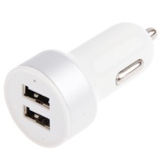 5V 2.1A Двойной USB -автомобильный адаптер зарядного устройства, для iPhone, Galaxy, Huawei, Xiaomi, LG, HTC и других смартфонов (серебро)