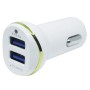 LZ-311 Круглая двойная USB-порты Car Charger, совместимое с Android и iOS (белый)