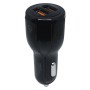 LZ-681 Round QC3.0 USB + 3.1A USB Interface Car Charger(Black)