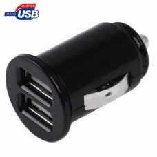 Dual USB Car Charger, Output: DC 5V / 2.1A, DC 5V / 1.0A, For iPhone, Galaxy, Huawei, Xiaomi, LG, HTC and Other Smart Phones(Black)