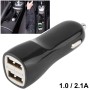 2.1A & 1.0A Dual USB Car Charger Adapter, For iPhone, iPad, Galaxy, Huawei, Xiaomi, LG, HTC, other Smart Phones and Tablets(Black)