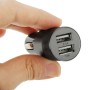 5V 2.1A + 1A Двойное USB -адаптер зарядного устройства для автомобилей, для iPhone, iPad, Galaxy, Huawei, Xiaomi, LG, HTC, другие смартфоны и планшеты (черный)