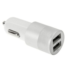 5V 2.1A + 1A Dual USB Car Charger Adapter, For iPhone, iPad, Galaxy, Huawei, Xiaomi, LG, HTC, other Smart Phones and Tablets(Silver)