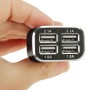 4-Ports 5V (2.1A + 2.1A + 1A + 1A) USB Universal Car Charger(Black)