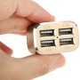 4-Ports 5V (2.1A + 2.1A + 1A + 1A) USB Universal Car Charger(Gold)